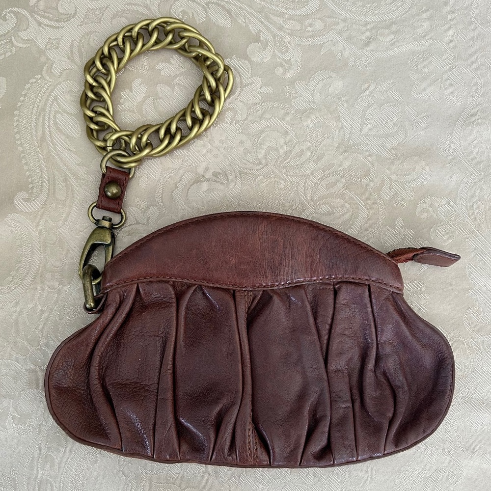 Linea Pelle Gillian Clutch/Wristlet, Dark Brown Leather